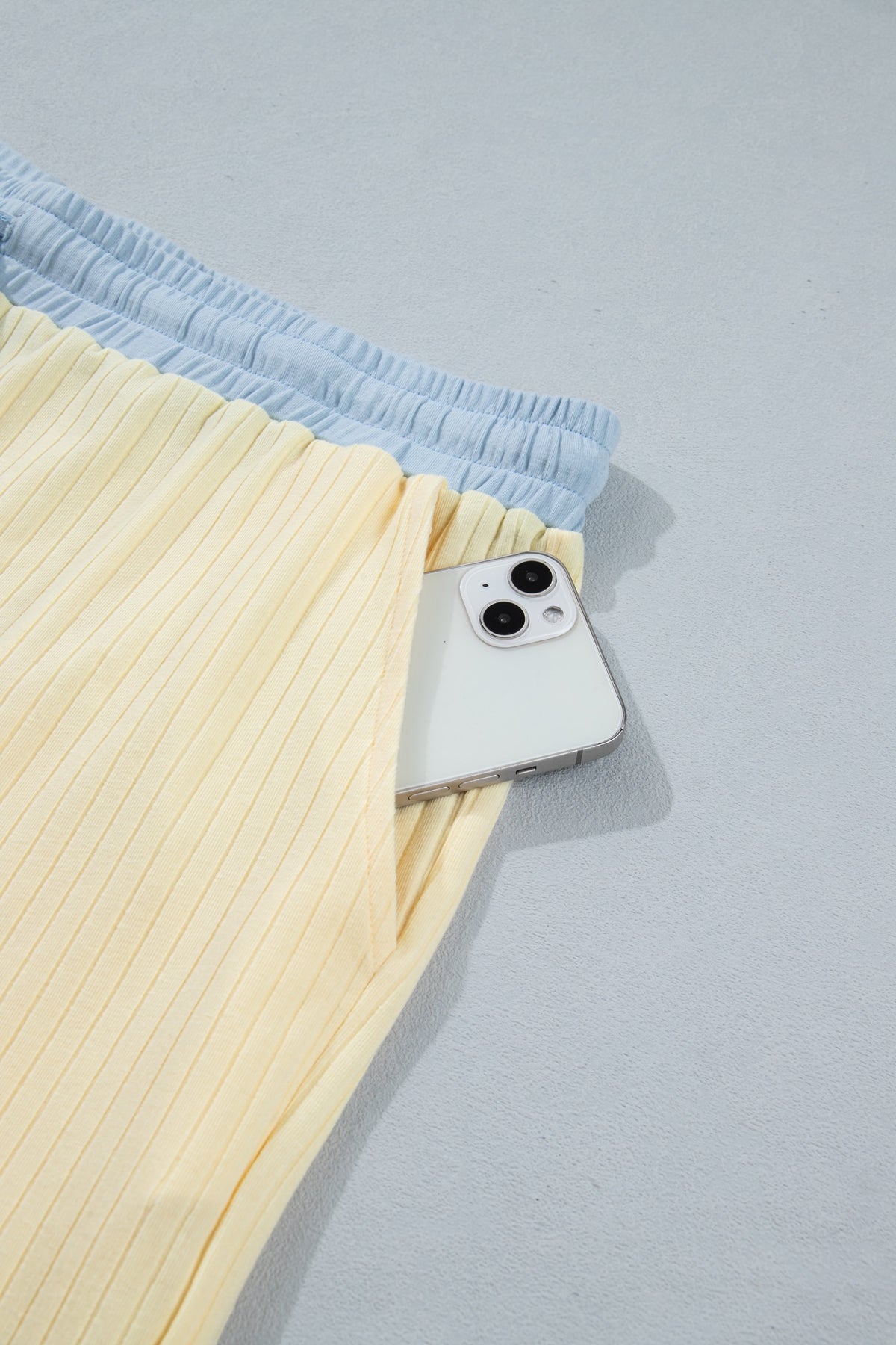 Butter Yellow Ribbed Lounge Set