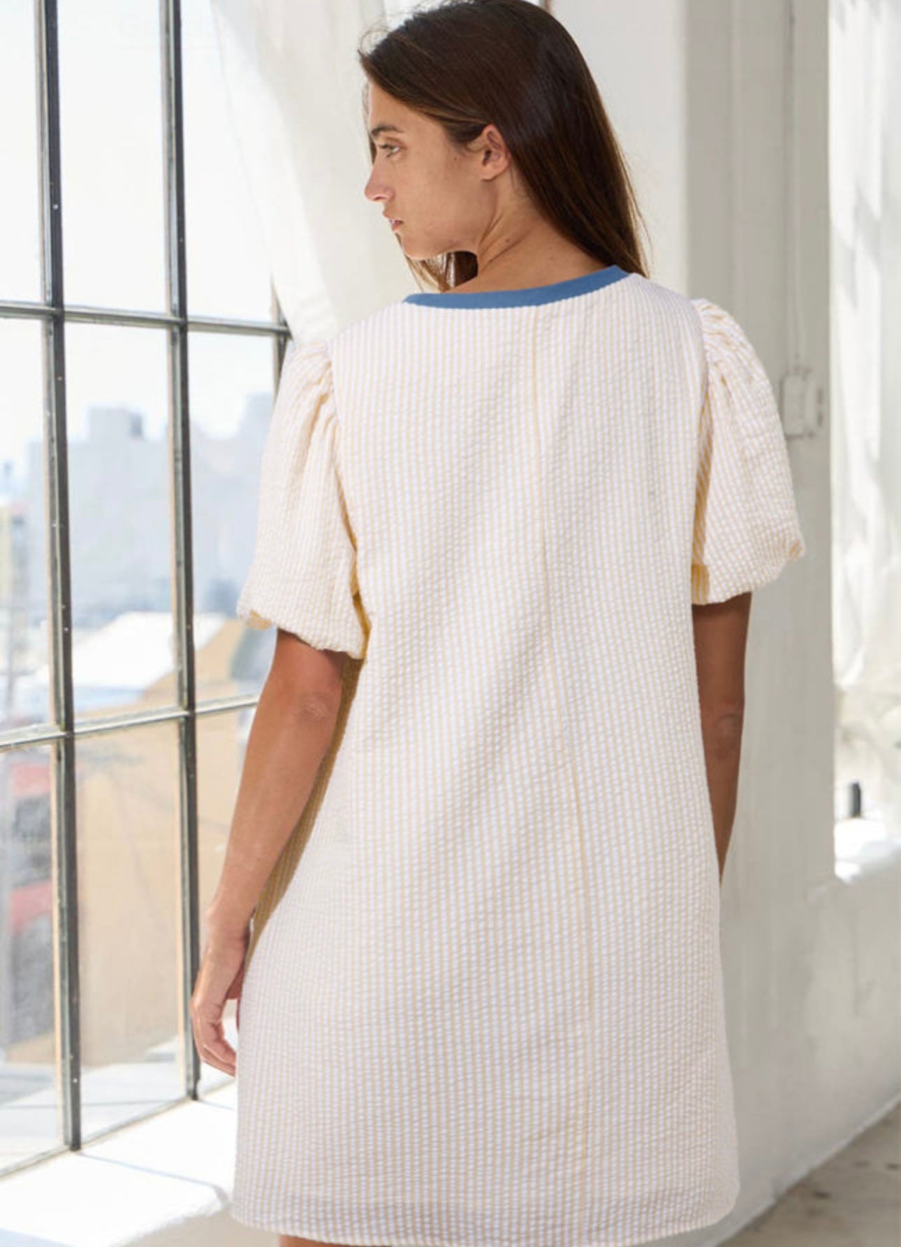 Puff‑Sleeve Casual Day Dress
