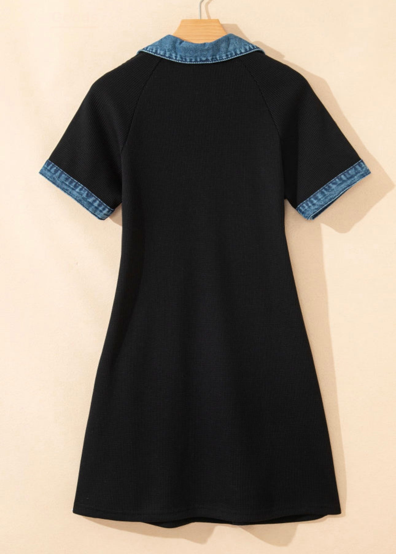 Black & Denim Collar Dress