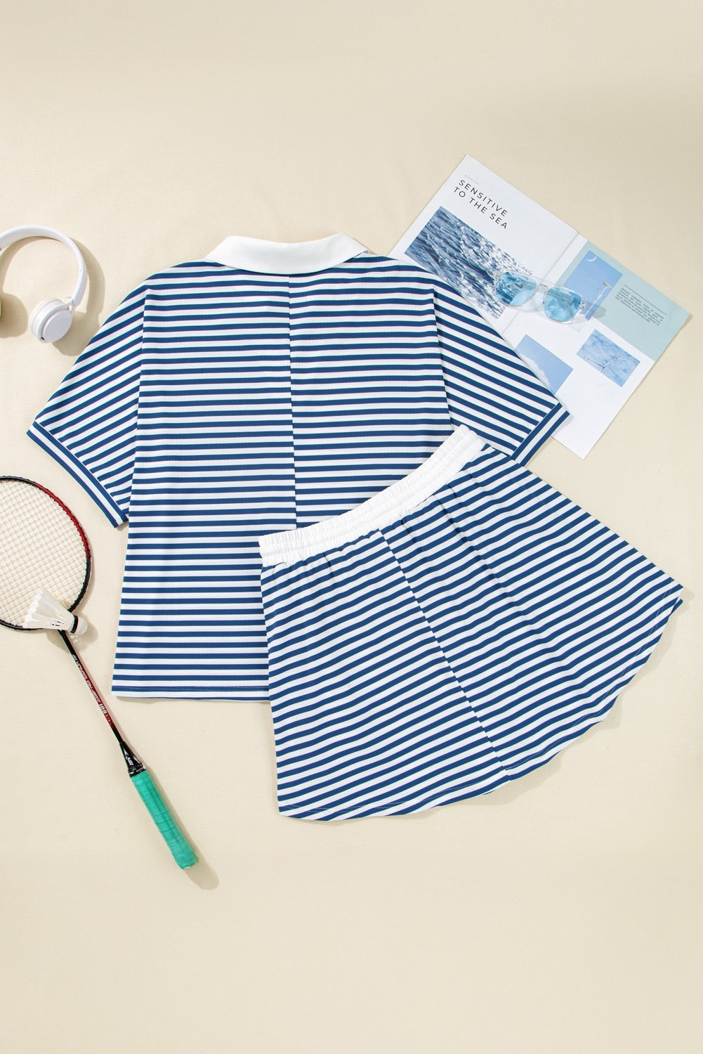 Coastal Stripe Collared Set