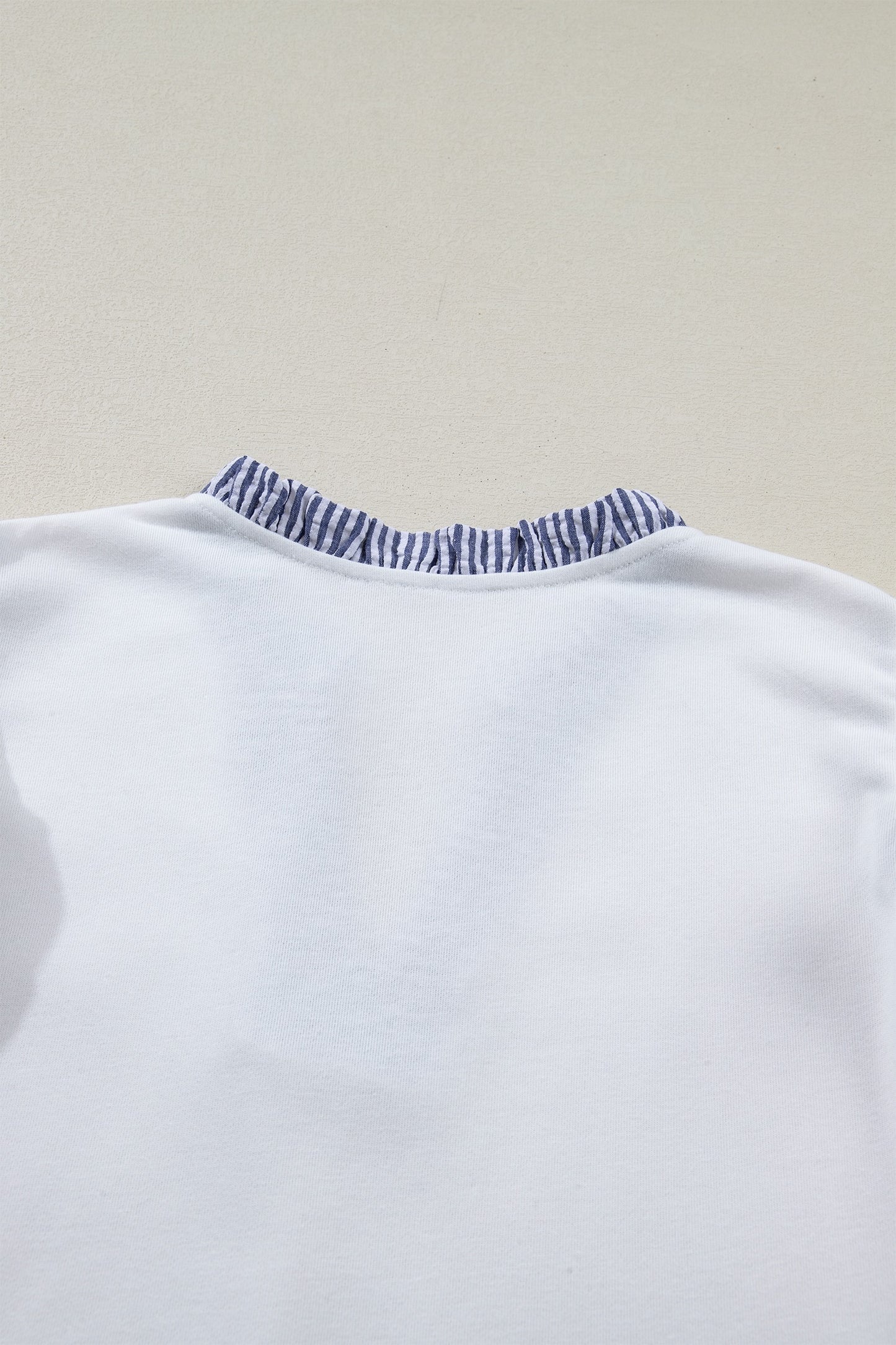 Stripe Trim Ruffle Shift Dress