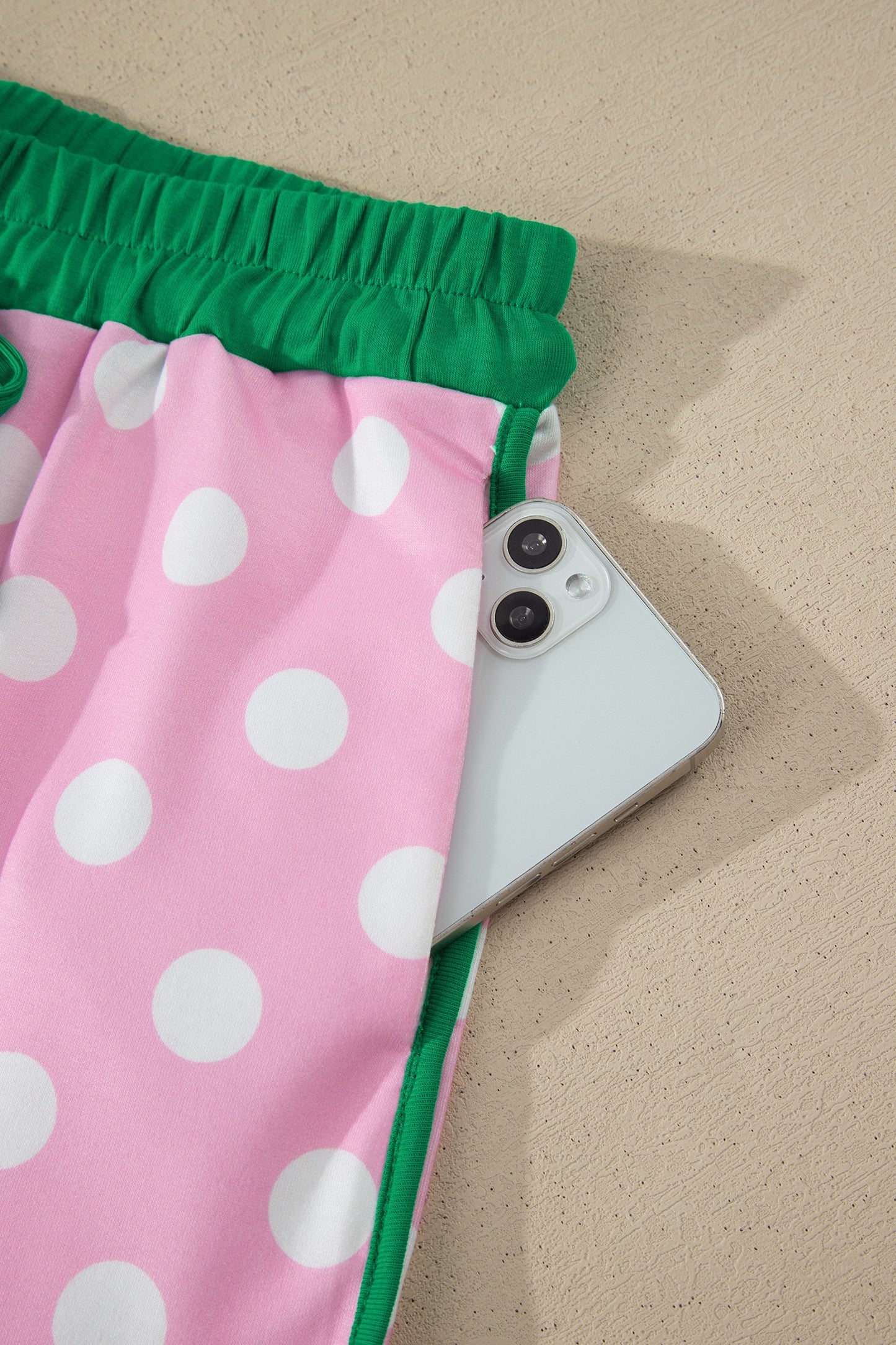 Pink & Green Polka Dot Set