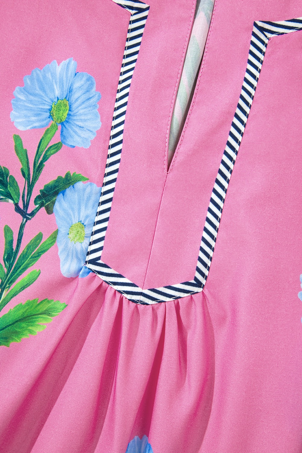 Pink Garden Floral Puff Sleeve Mini Dress