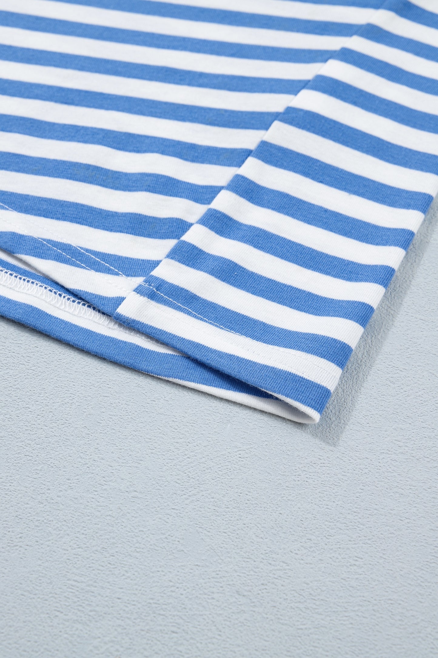Blue Stripe Tie-Front T-Shirt Mini Dress