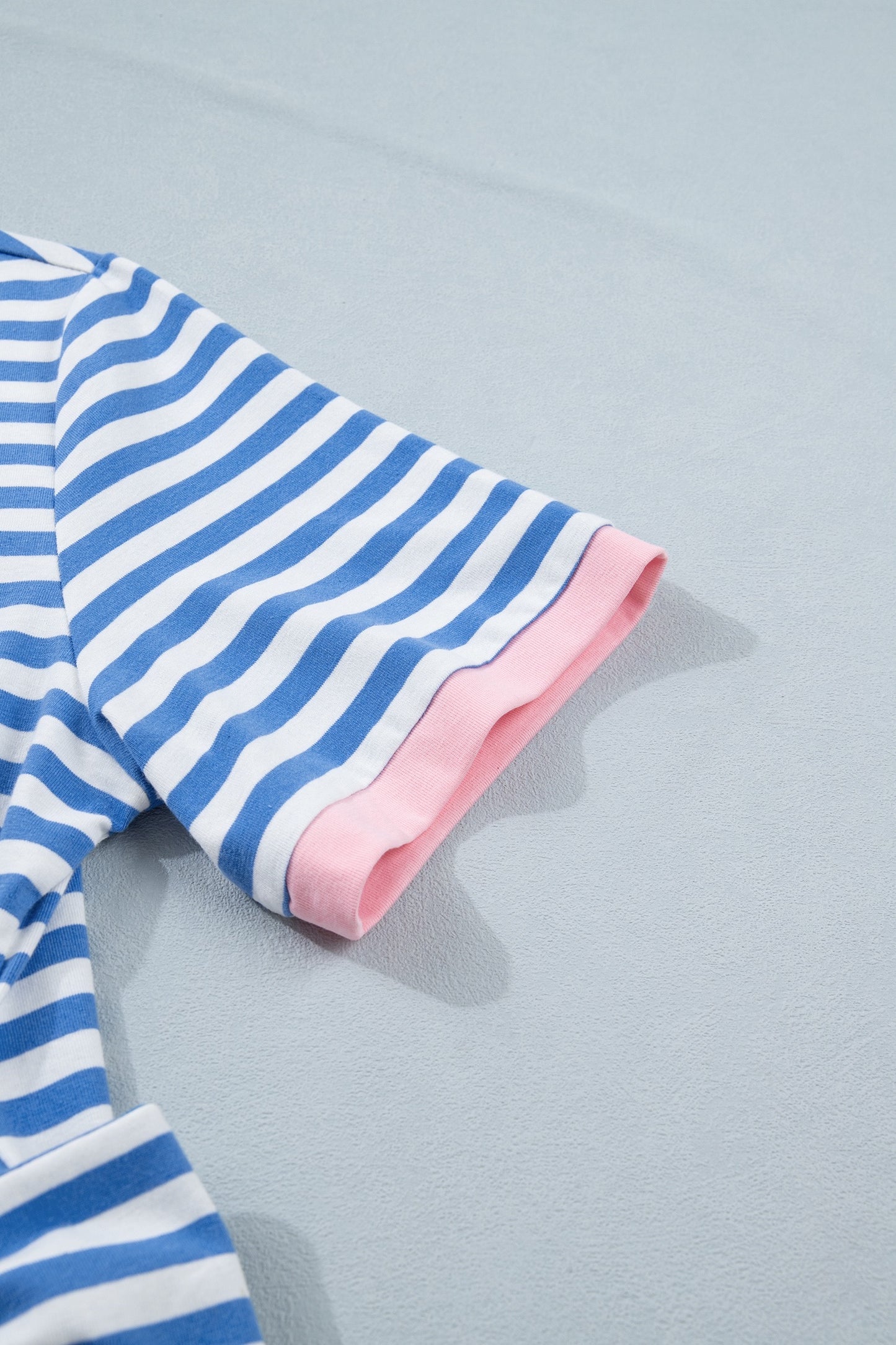 Blue Stripe Tie-Front T-Shirt Mini Dress