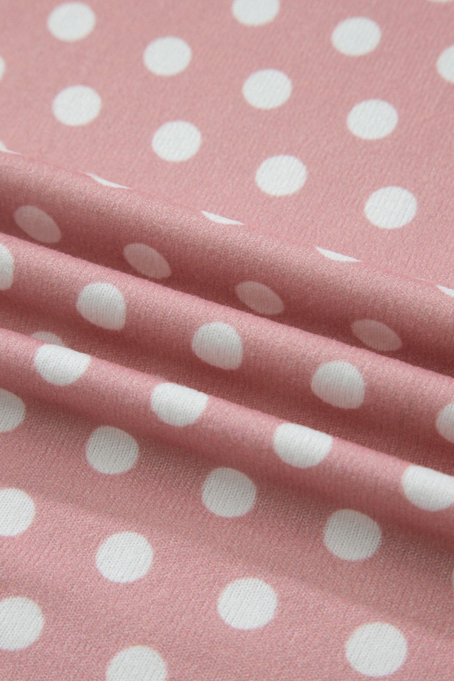 Mauve Pink Polka Dot Two-Piece Shorts Set
