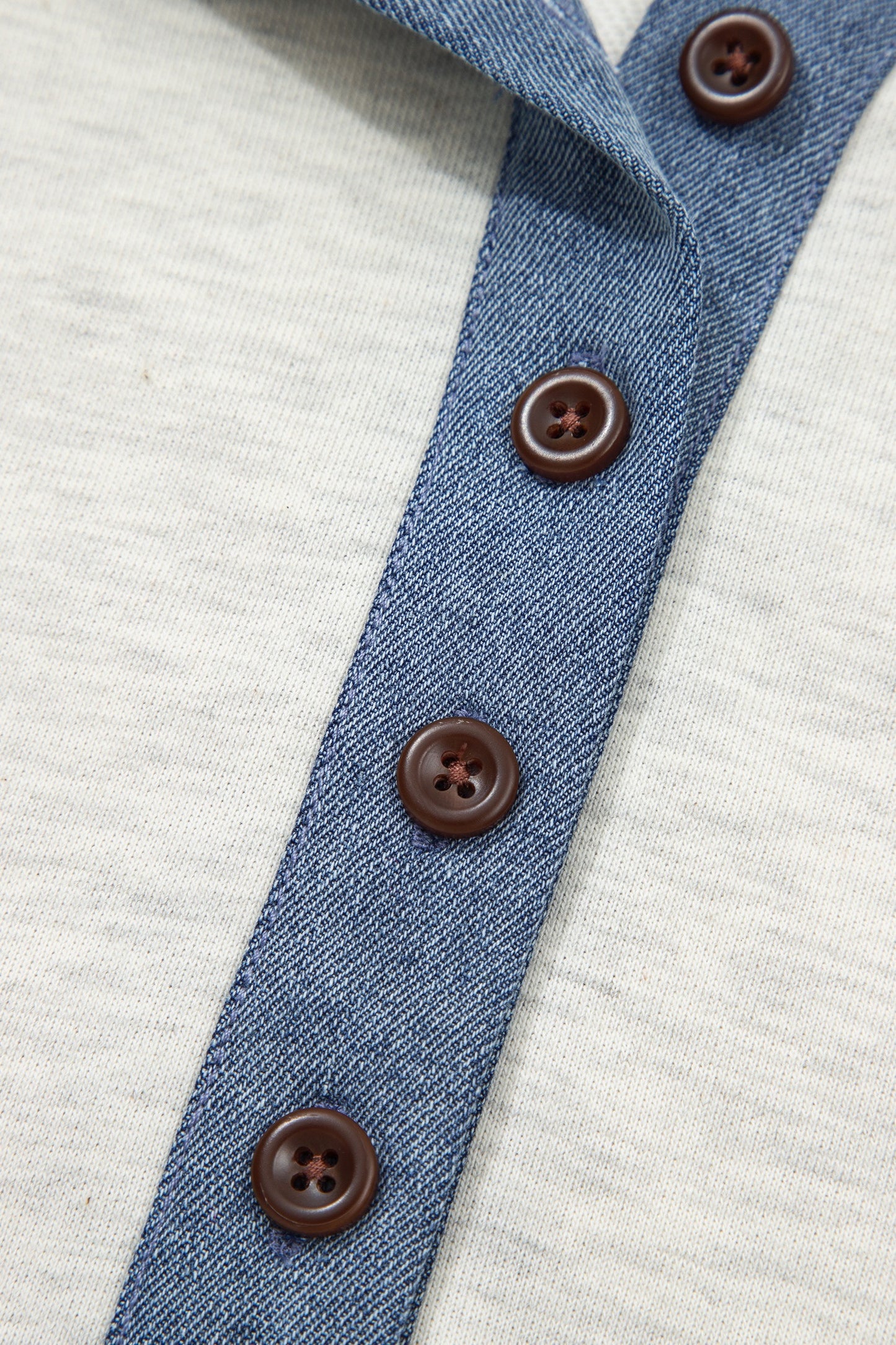 Denim Colorblock Button-Front Mini Dress