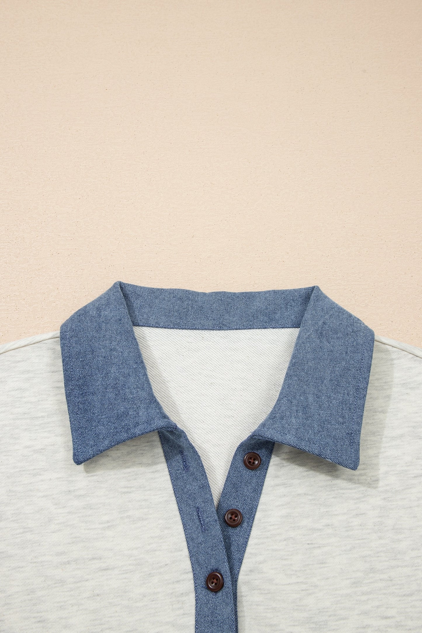Denim Colorblock Button-Front Mini Dress