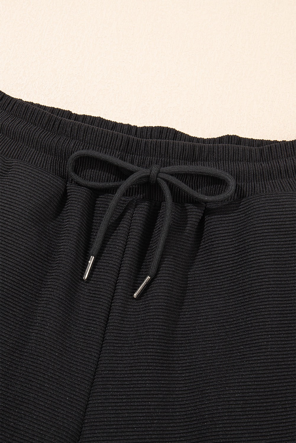 Quarter-Zip Flutter Sleeve Top & Drawstring Pants Set