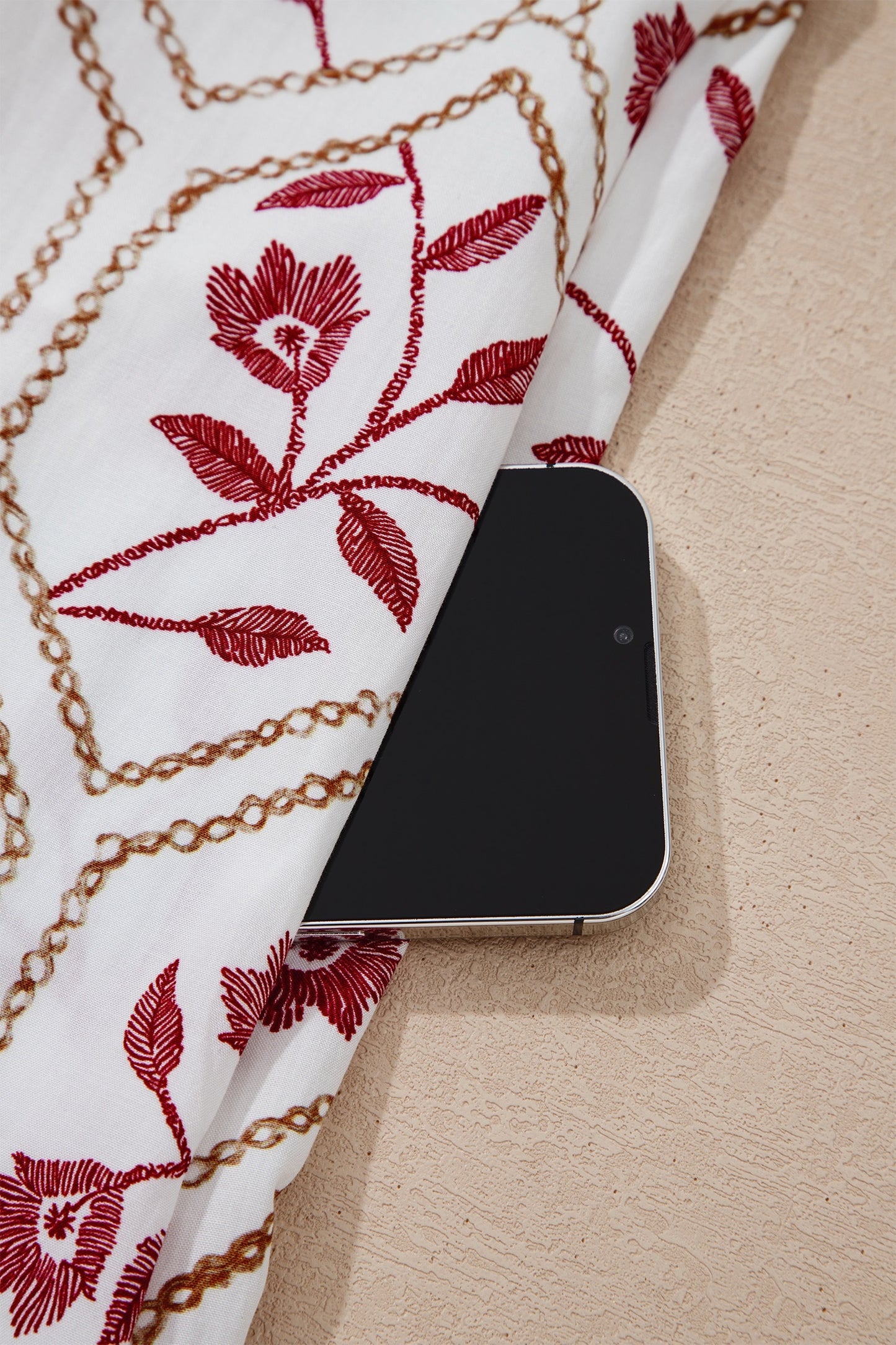 Red & White Floral Lattice Polo Mini Dress