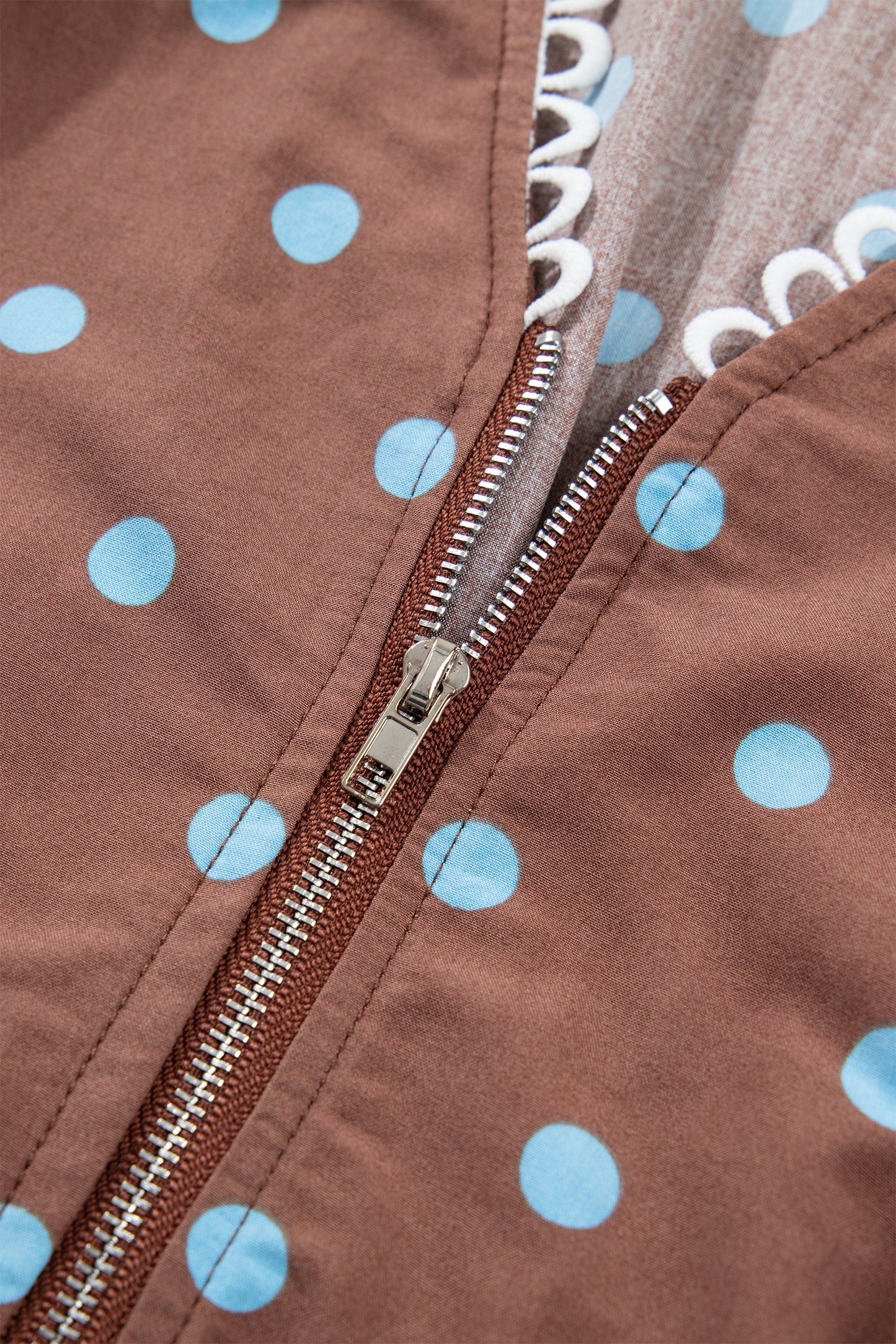 Retro Polka Dot Zip-Up Maxi Dress