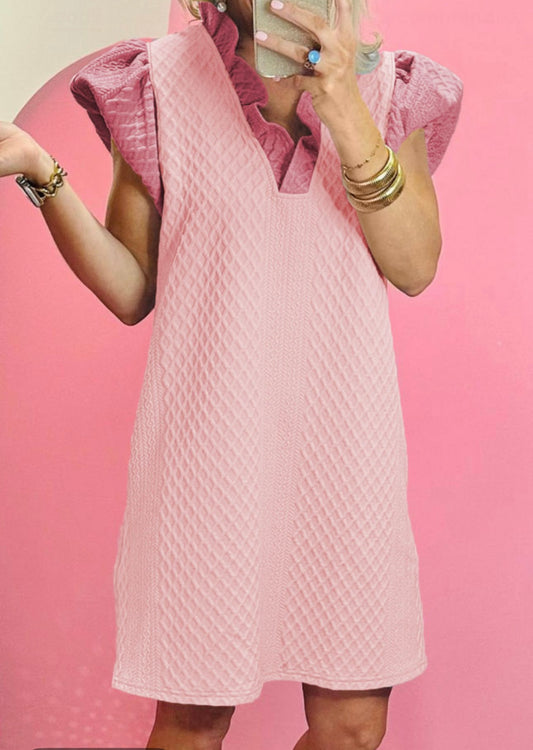 Bubblegum Layered Knit Dress