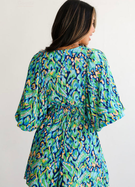 Ocean Mosaic Ruffle Romper