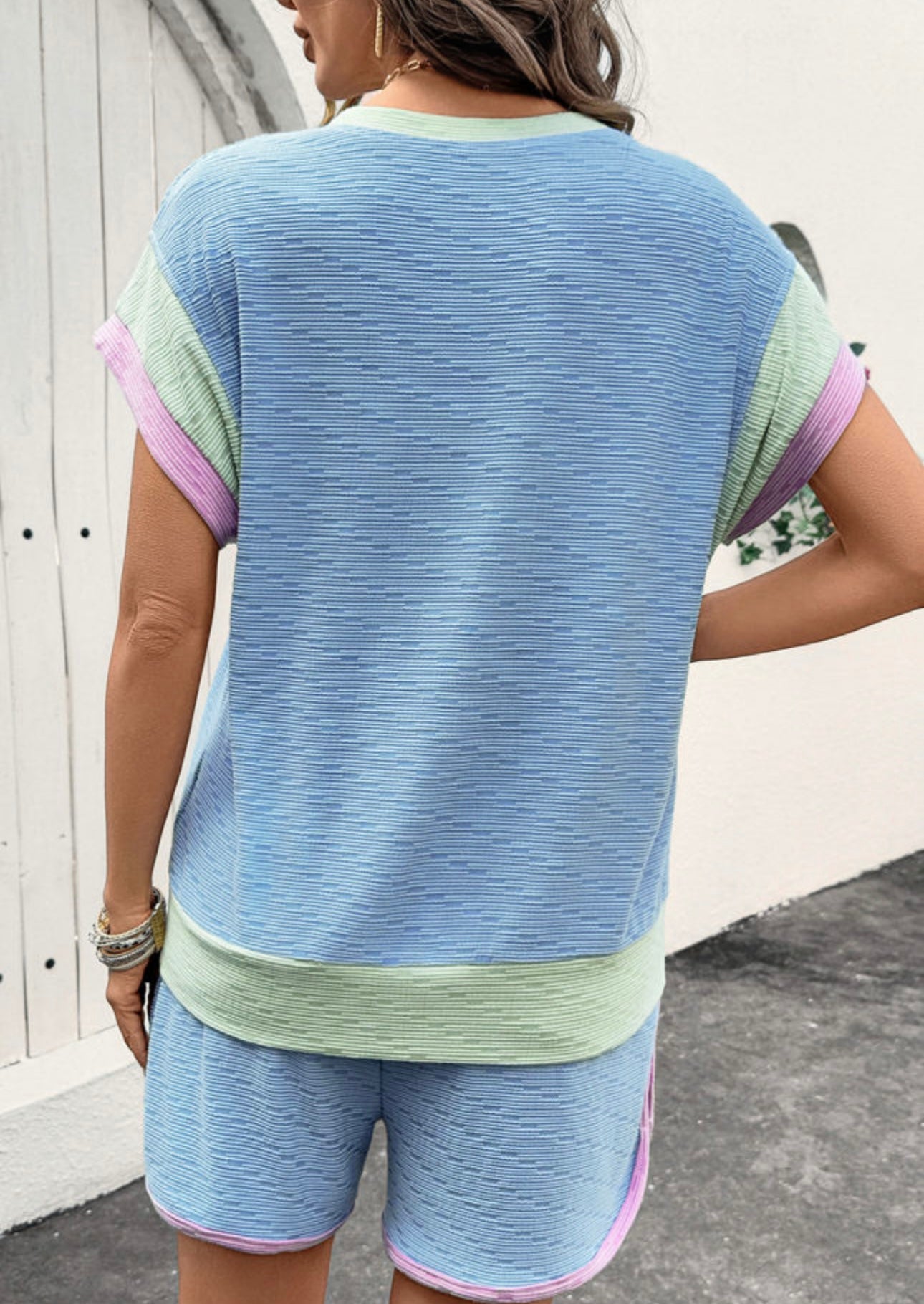 Short Colorblock Loungewear Set