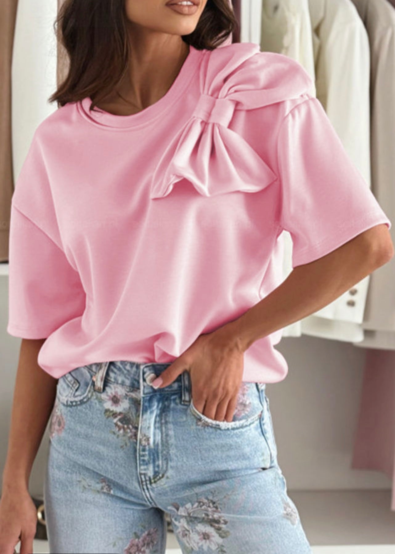 Pink Bow Blouse
