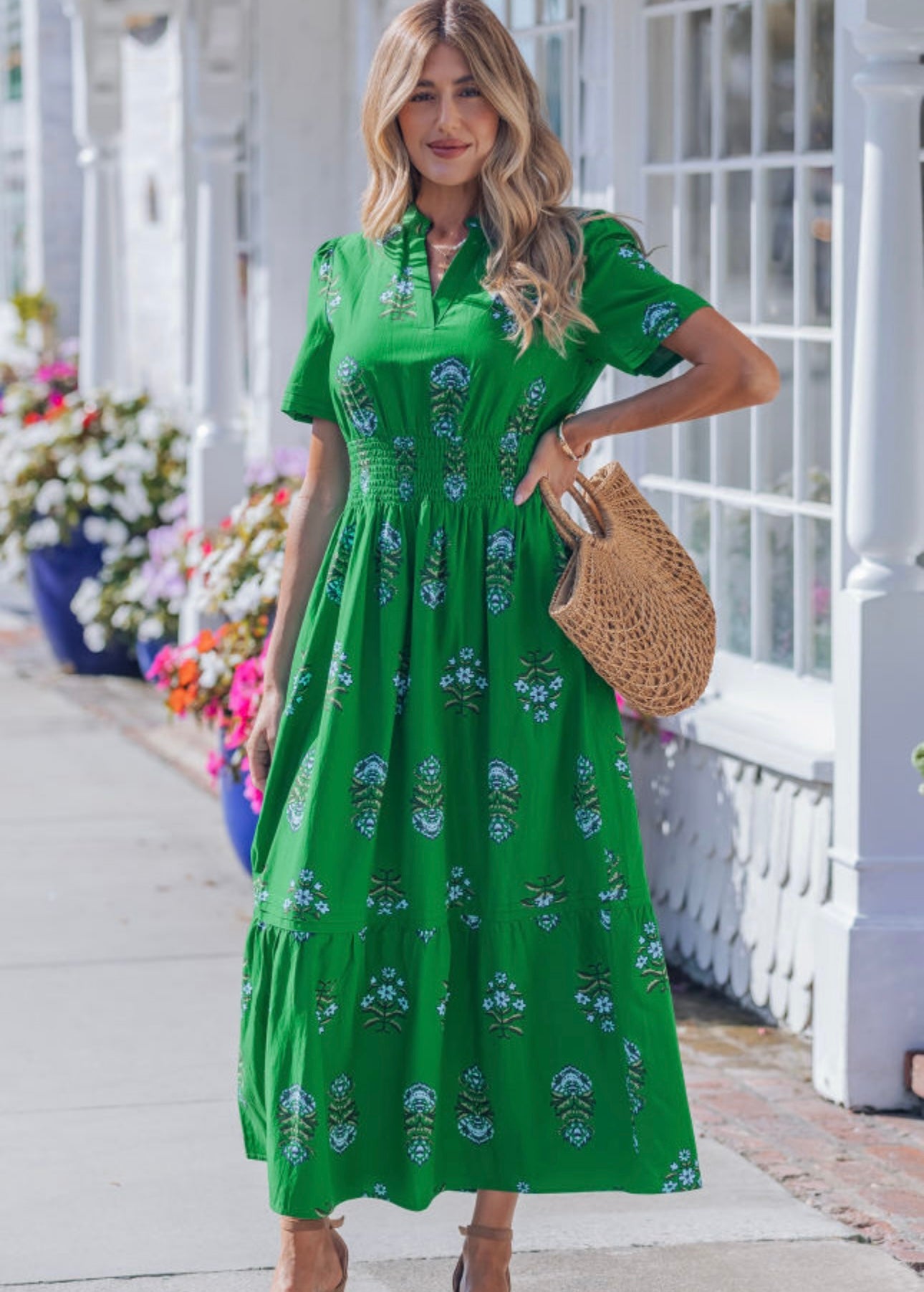 Verdant Petals Maxi Dress