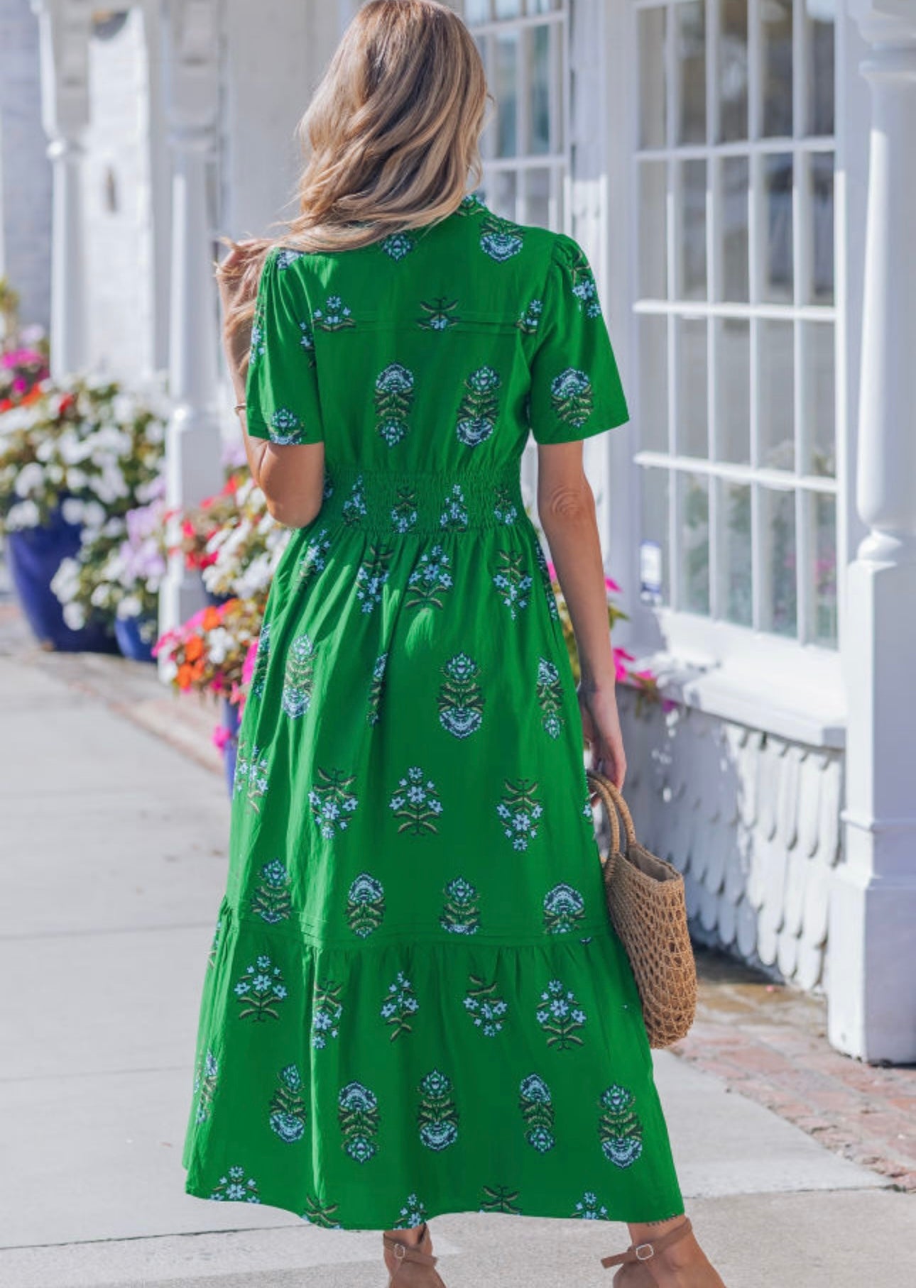 Verdant Petals Maxi Dress